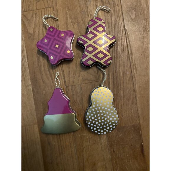 Empty Christmas Small Tea Tin Ornaments To Fill And Hang On Tree Lot 4 - Picture 12 of 12